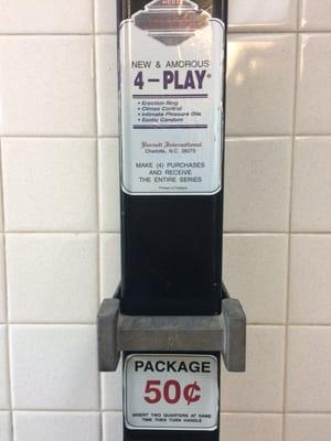 Why is this a vending machine in the women's bathroom?  Or anywhere in a public bathroom?