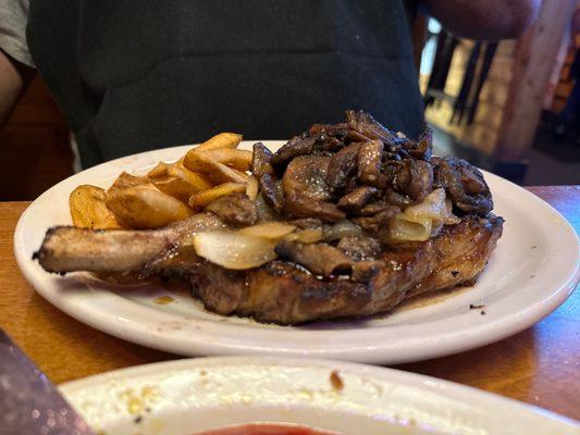 Bone in ribeye with fries