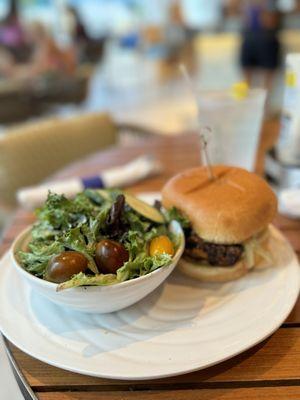 Grouper sandwich and side salad