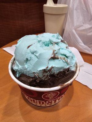 dark chocolate + blue cotton candy LOVE IT