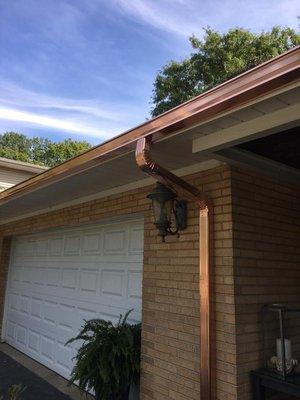 Beautiful copper Gutters and Downspouts