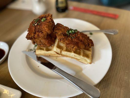 Hot Crispy Chicken and Waffles