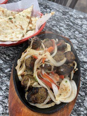 Lamb boti and garlic naan