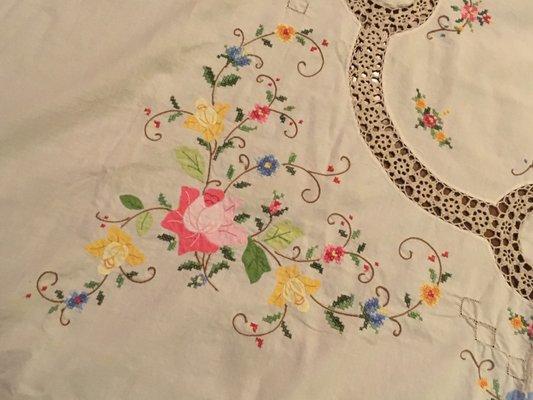 Embroidered tablecloth