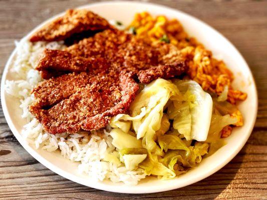 Fried pork chop rice