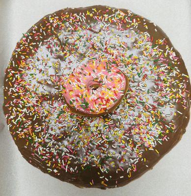 Large donut with sprinkle chocolate