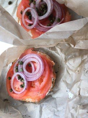 They individually wrap each part of your sandwich. First bagel shop that has done this for me without requesting.