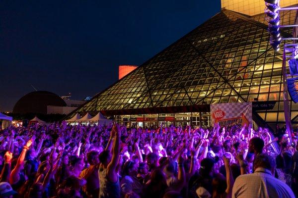 Live music takes over on the outdoor plaza every summer.