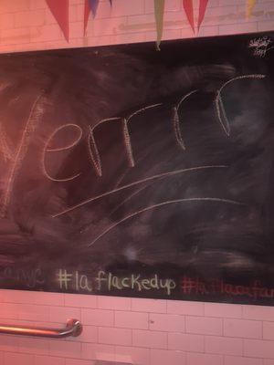 Chalkboard in the bathroom. Not a real New Yorker if u don't say YERRR