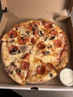 Small Pepperoni and mushroom