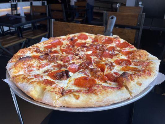 Pepperoni and Bacon pizza