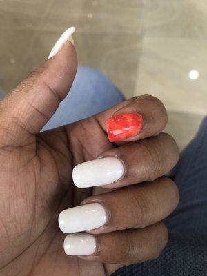 Left hand - natural nails ( Dip manicure)