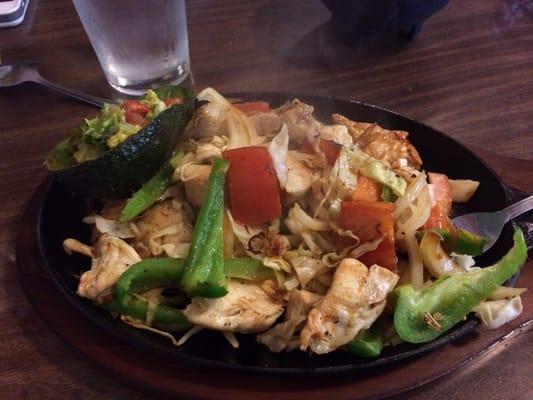 Chicken fajitas with homemade tortillas