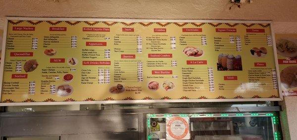 our menu