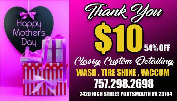 Get mom's car looking shiny and new by getting it detailed at Classy Custom Detail in Portsmouth