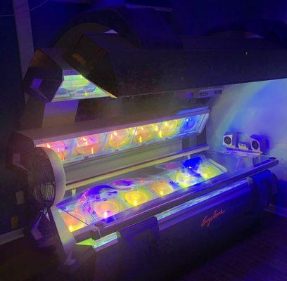 Tanning bed, open sun, bronzing