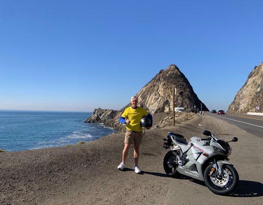 First day of riding on PCH at the iconic Pt. Mugu Rock. Too much fun.