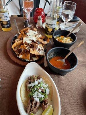 Steak Tacos and Nachos