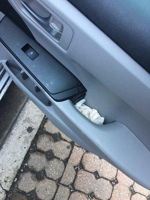 Garbage left in several places in car