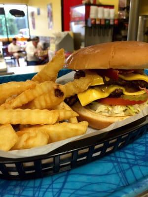 Bacon double cheese with fries