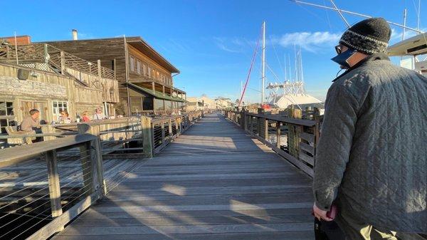 The harbor side of the restaurant