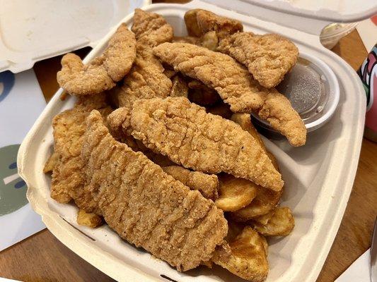 A ridiculous amount of chicken tenders