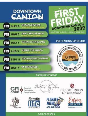 The line up has been set and the countdown is on! First Friday.