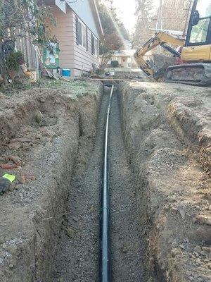 New sewer lateral for an old house. Flush and forget about!