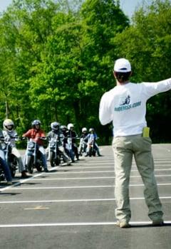 Our instructor Dylan conducting riding exercises.