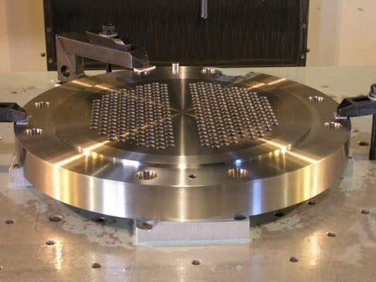 CNC machined tube sheet.