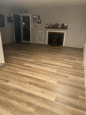 New vinyl flooring and base boards