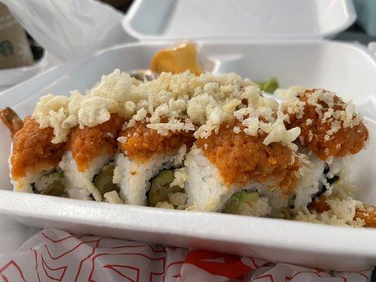 23. Crunch Dragon Roll before sauce is added $15.99 8 pieces