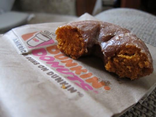 Half of my pumpkin donut. I love pumpkin donuts. Almost forgot to take a picture...