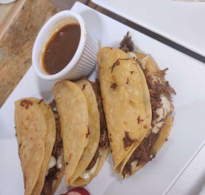 birria tacos ($16)