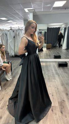 Trying on gown