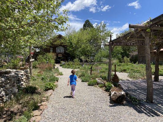 Racing to the door of the Farmhouse cafe