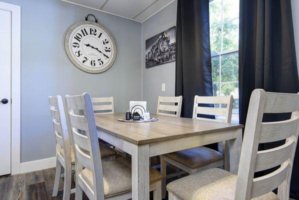 Dinning area in the Train Station Room # 1A