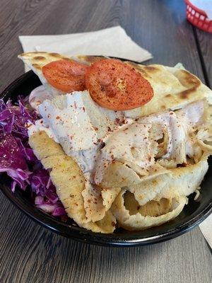 My go to: the chicken gyro bowl