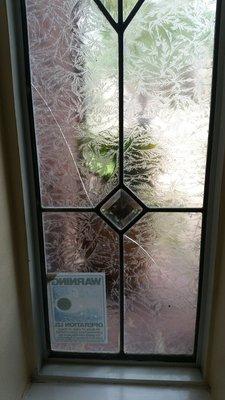 LEADED GLASS REPAIR IN FRONT DOOR