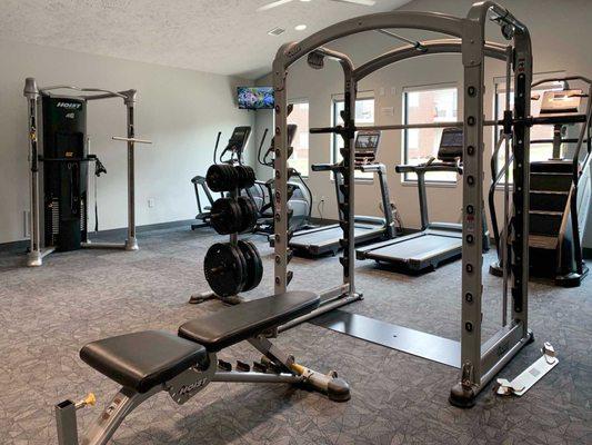 Our renovated 24-hour fitness center and yoga/spin studio.