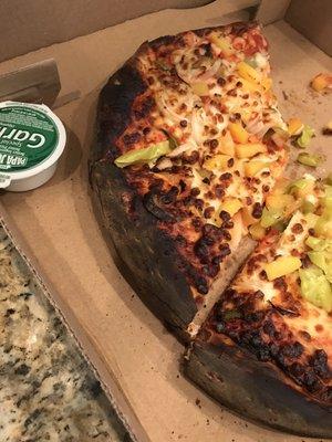 Burned Papa John's Pizza