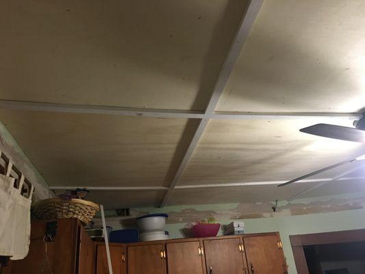 took down drop ceilings and built new ceilings.