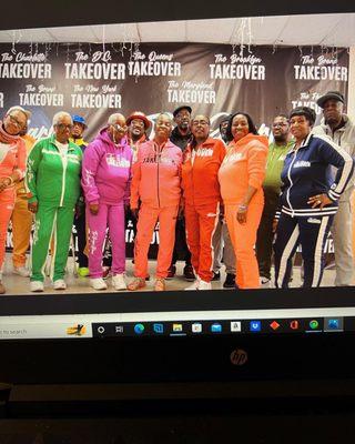 Models wearing various styles from the Harlem Takeover clothing brand