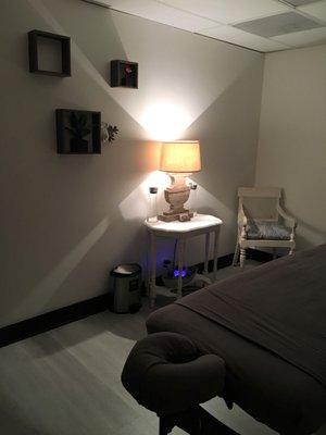 Massage Table with Lamp and Chair