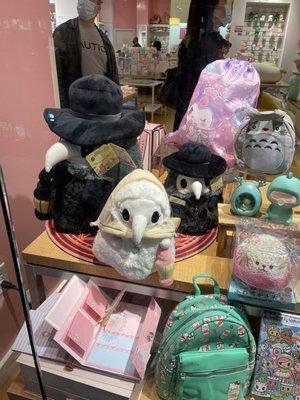 Display of popular plague doctor plushies