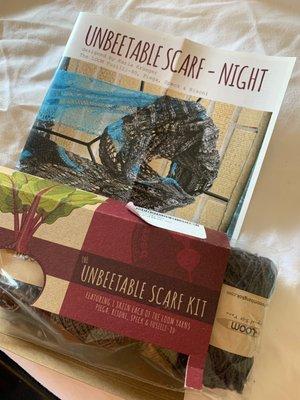 Scarf kit: all yarn included. I just purchased a needle!