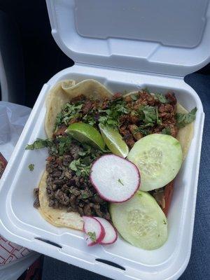 Al pastor and carne asada tacos!