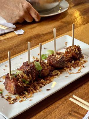 Pork belly lollipops