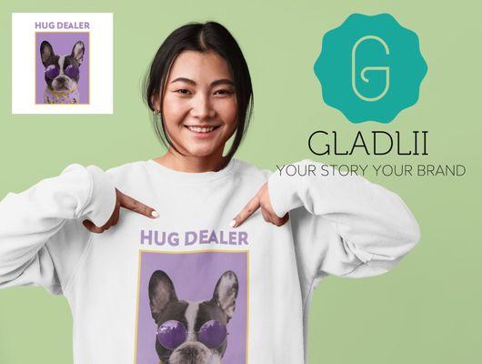 Custom sweatshirt designed and modeled by Gladlii