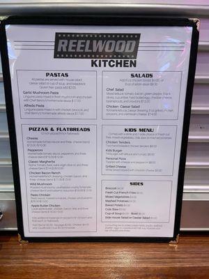 Reelwood Kitchen attached to Skye Cinema menu.